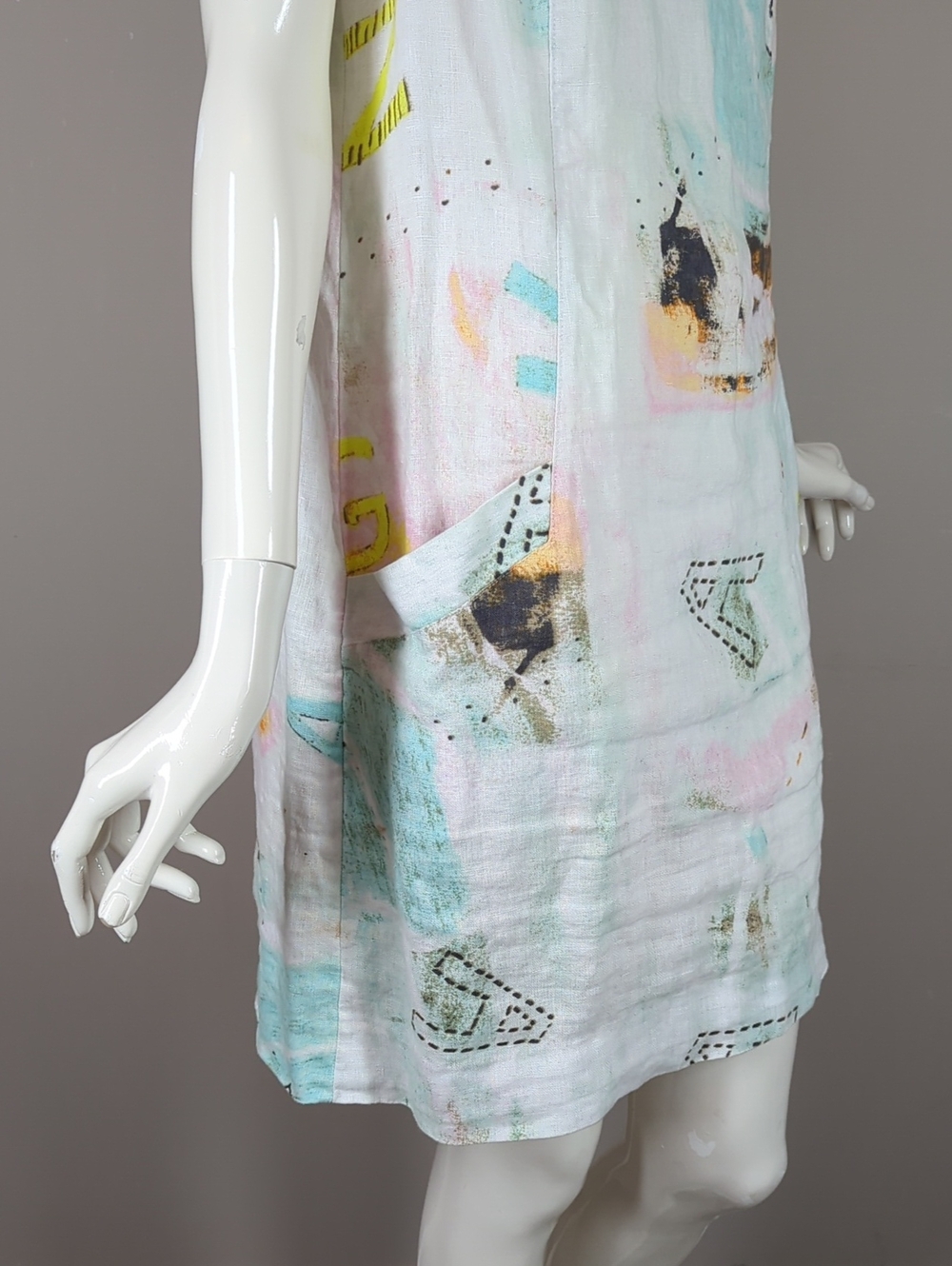 CHARLIE B Linen Dress with Pastel Accents - Picture 7 of 9